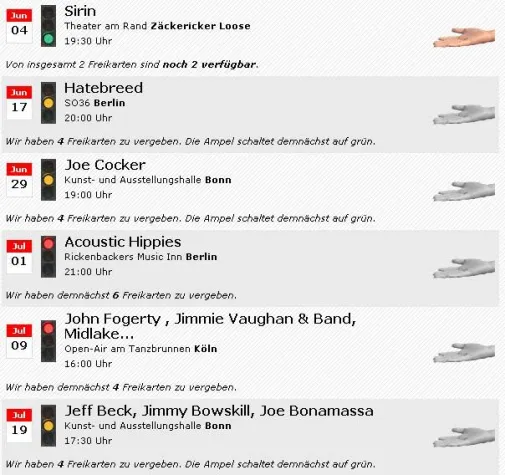 Bild: Bei grün gibt’s Freikarten