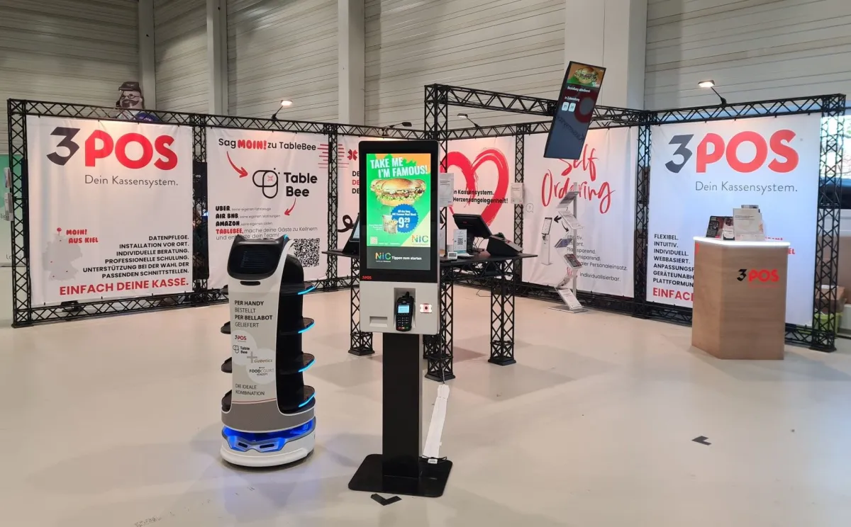 Self-Order-Lösungen für die Gastronomie. Messestand der 3POS GmbH.