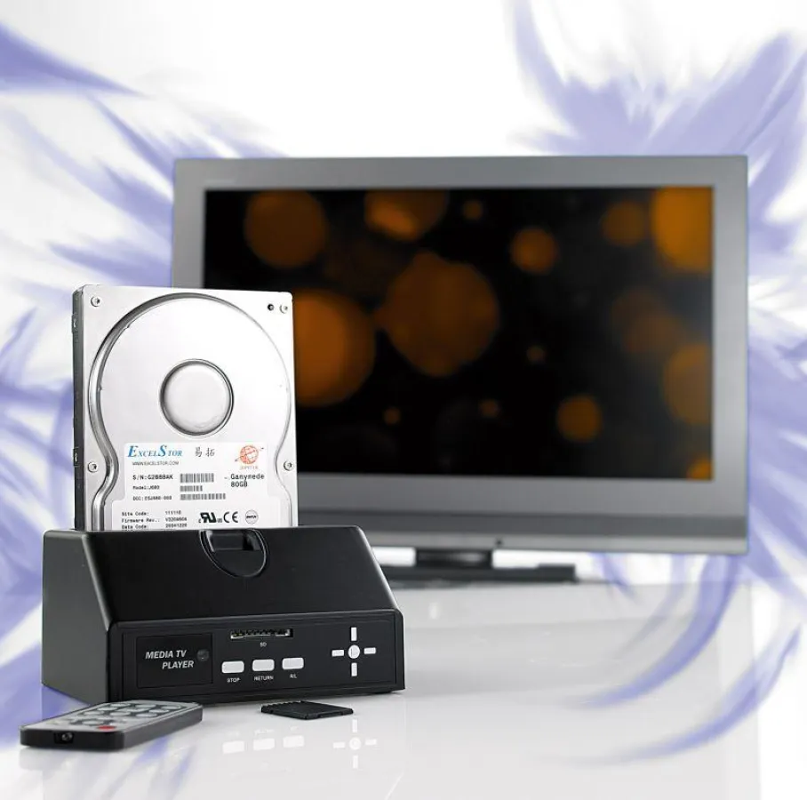 TV-Mediaplayer mit HDD-Docking-Station und Cardreader 