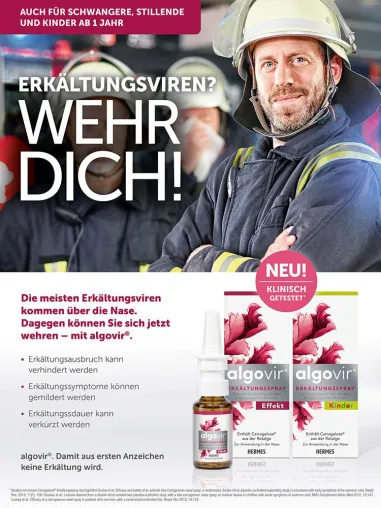 Bild: Wie die Feuerwehr gegen Erkältungsviren. Mit algovir®.