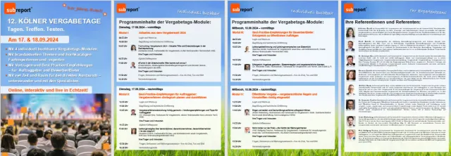 Bild: Willkommen zu den 12. Kölner Vergabetagen am 17. & 18.09.2024