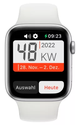 Apple Watch App bietet Kalenderwoche am Handgelenk Bild: Apple Watch App bietet Kalenderwoche am Handgelenk