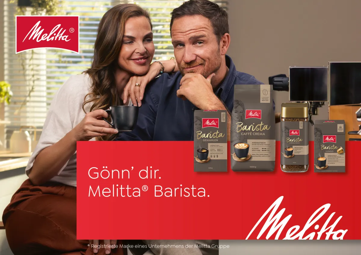 Frederick Lau und Annika Lau gönnen sich Melitta Barista (© Melitta Deutschland GmbH)