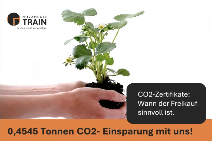 Bild: Energie- und CO2 einsparen im Fernstudium bei NOVAMEDIATRAIN: ca. 0,45 Tonnen CO2 pro Teilnehmer