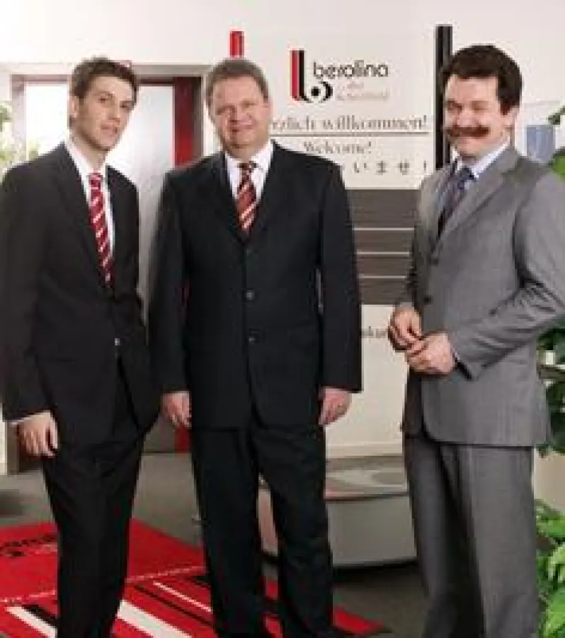 Die Geschäftsführung von berolina Schriftbild (v.l.n.r.): Alexander Busch, Thomas Kerz, Hans Braeuner