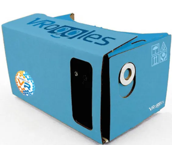 Bild: Die neue Virtual Reality Brille 'VRoggles' von World of VR, wird auf der gamescom 2015 vorgestellt