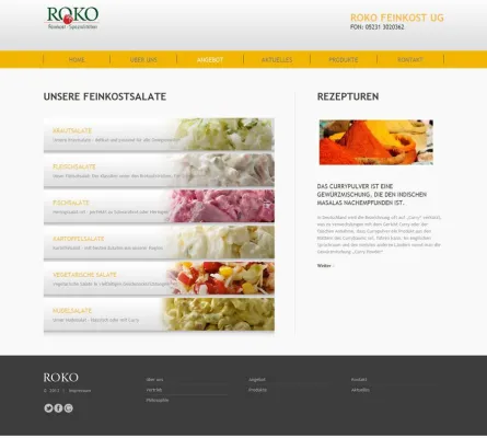 Bild: ProjektMarketing Peter Vennebusch entwickelt eine neue Website für ROKO Feinkost in Detmold