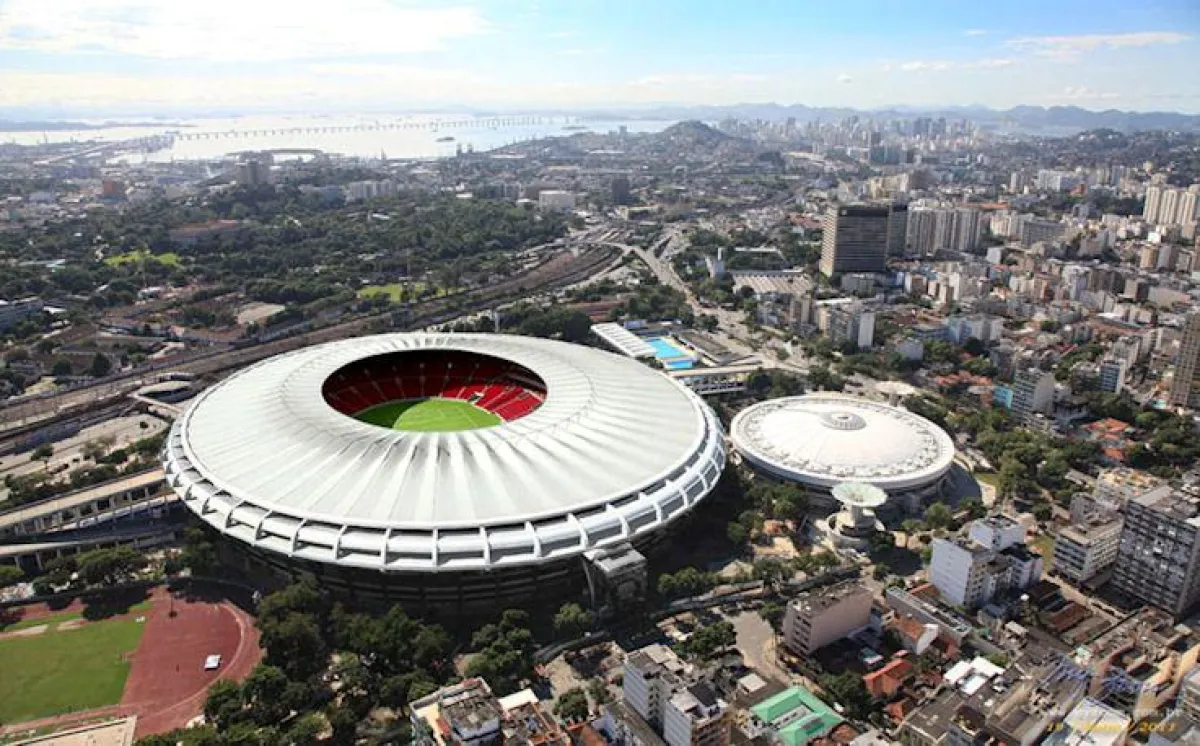 Das neue Maracana-Stadion in Rio de Janeiro-Austragungsort des Finales der Fußball-Weltmeisterschaft