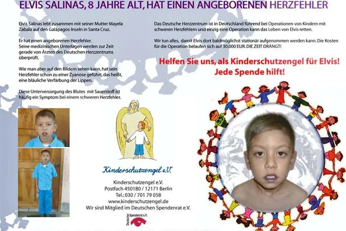 Bild: Gesucht werden Kinderschutzengel-Paten für Elvis, 8 Jahre alt, aus Ecuador