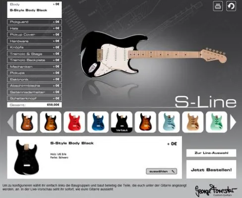 Bild: E-Gitarren Konfigurator von George Forester Guitars jetzt online