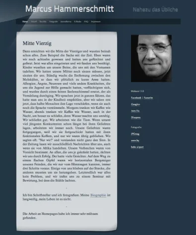 Bild: Autor Marcus Hammerschmitt mit neuer Homepage