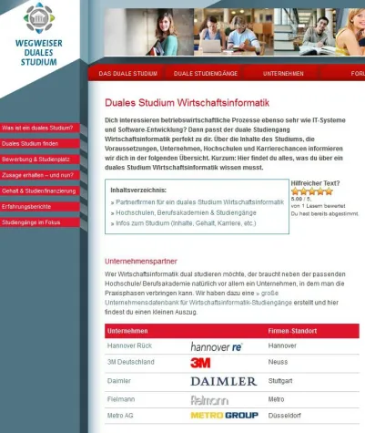 Bild: Ratgeber „Wirtschaftsinformatik dual studieren“