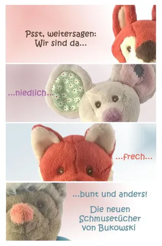 Bild: Schmusetuch mit Namen: Vier Freunde aus der Wildnis