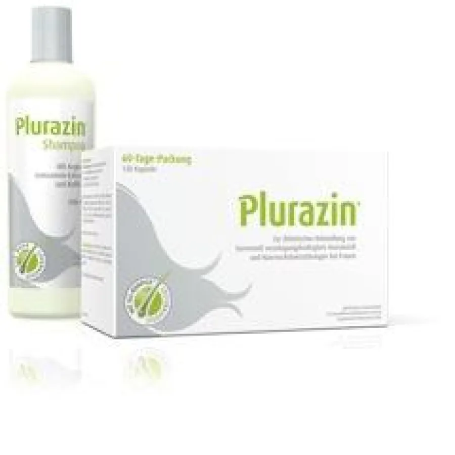 Plurazin® 2 Anwendungsformen für gesundes, kraftiges Haar! Für die ergänzende Pflege wurde Plurazin® Shampoo mit wertvollen Inhaltsstoffen entwickelt. Plurazin® Kapseln und Plurazin® Shampoo bieten so