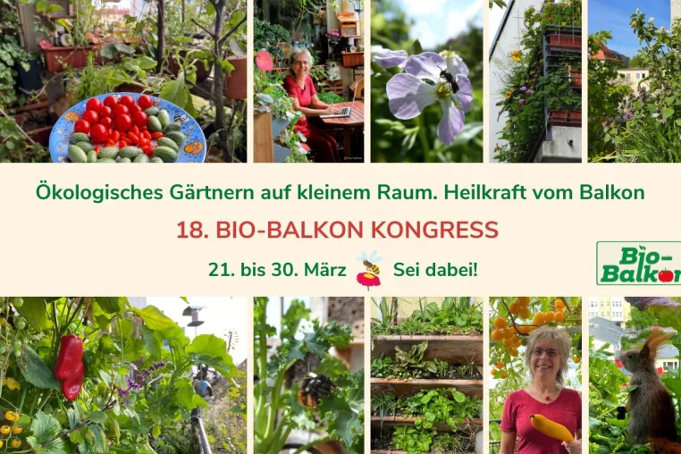 Bild: Heilkraft vom Balkon: 18. Bio-Balkon-Onlinekongress zeigt, wie Balkone Stadtmenschen gesünder machen