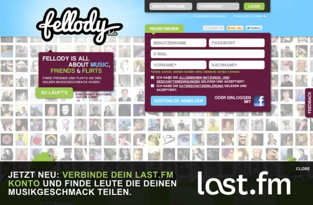 Flirt-Plattform für Musikbegeisterte ab sofort mit Anbindung an Last.fm Bild: Flirt-Plattform für Musikbegeisterte ab sofort mit Anbindung an Last.fm