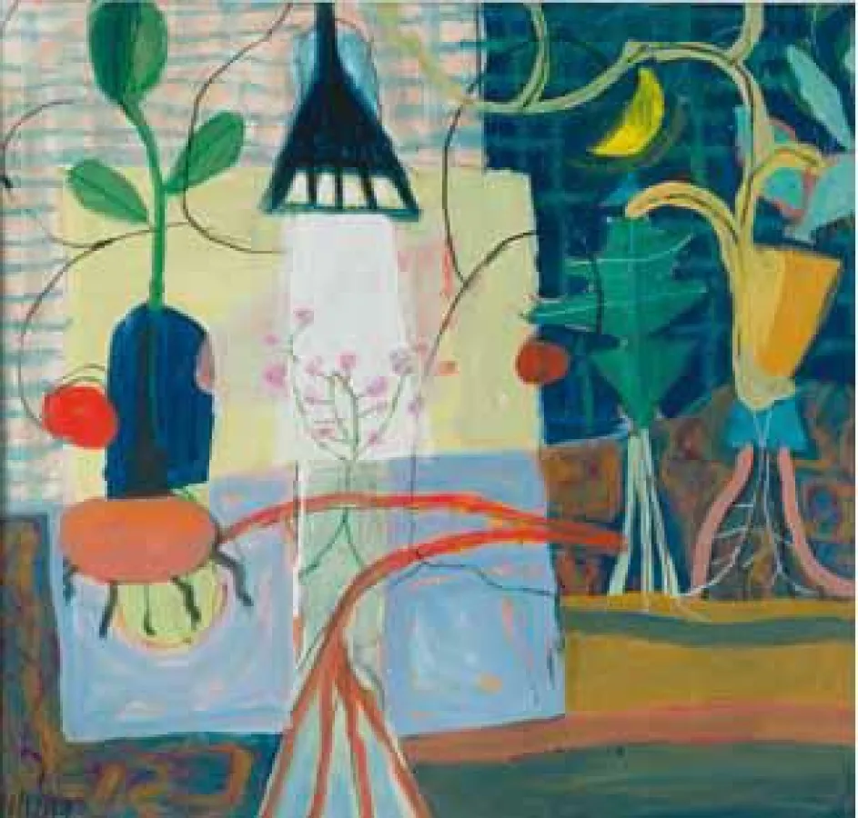 Abbildung: Holm Heinke ·Treibhaus · 1999 ·Gouache, Kreide auf Papier · 49 x 49 cm