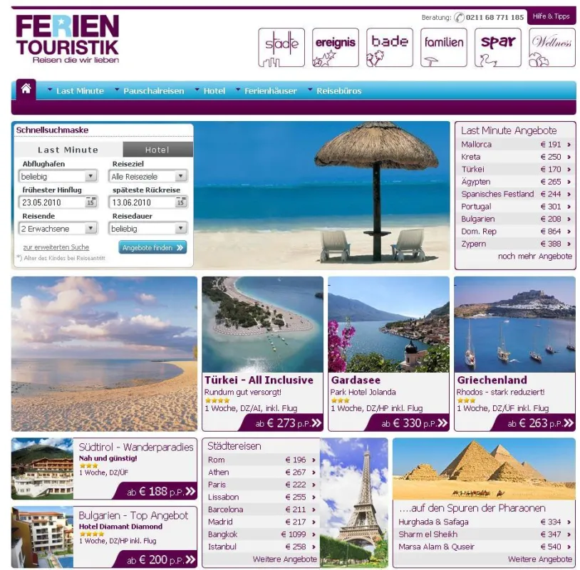 Screenshot ferien-touristik.de (Quelle: COMVEL).