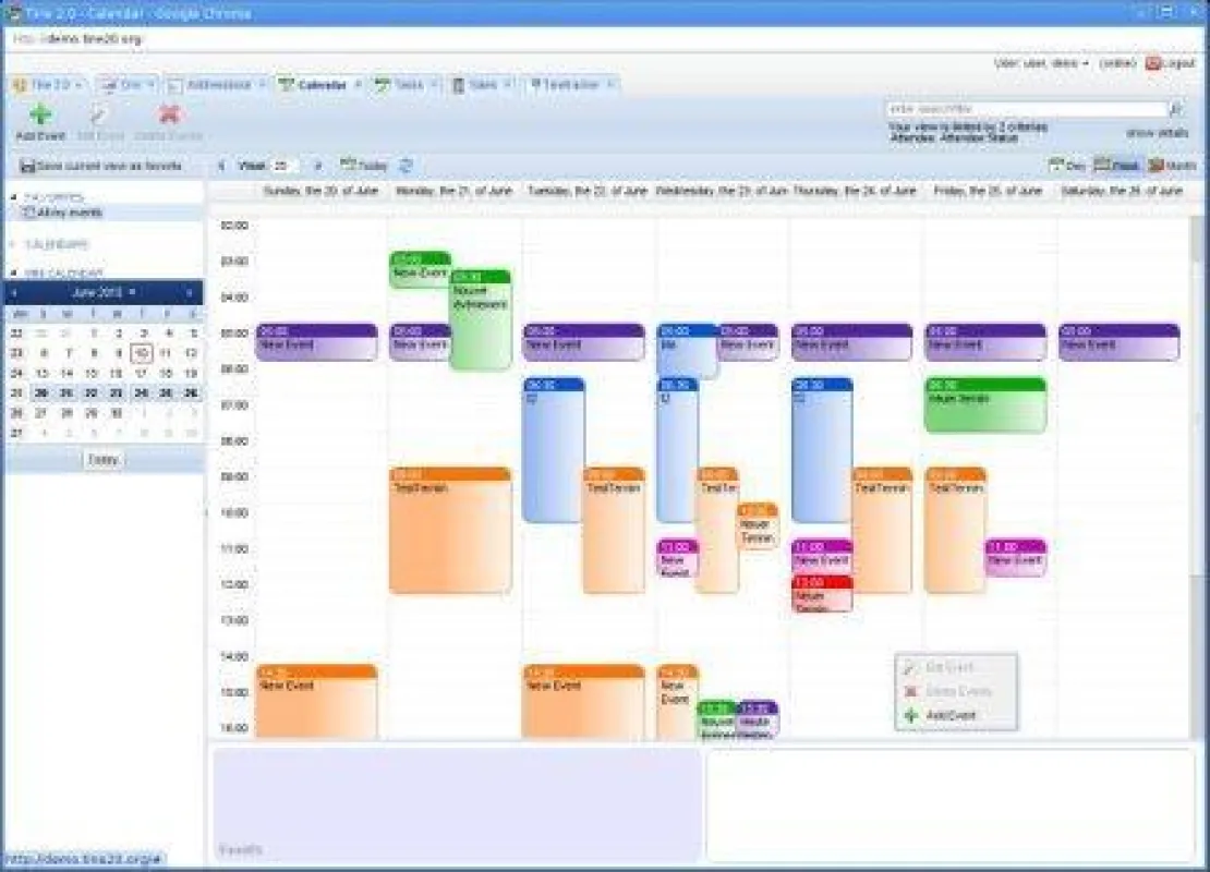 Tine 2.0 User Interface