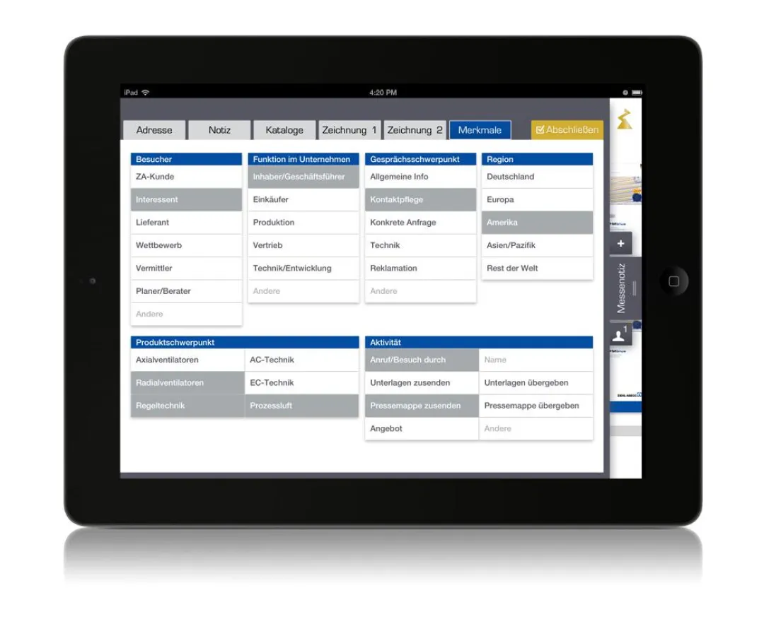 Der effektive elektronische Messekontaktbogen