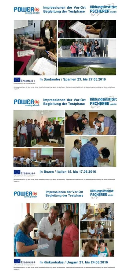 Impressionen der Testphasen in den Parterländern