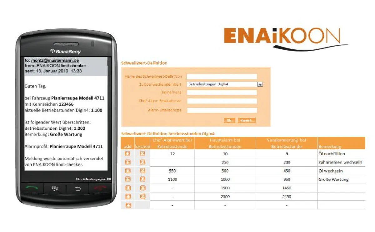 Als eines der leistungsfähigsten und dabei am einfachsten zu bedienenden Flottenmanagementsysteme kann ENAiKOON fleet-control-web aktuell durch das neue Softwaremodul ENAiKOON limit-checker ergänzt