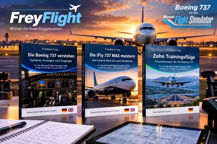 FreyFlight: Boeing-737-Wissen und zehn Trainingsflüge für den Microsoft Flight Simulator Bild: FreyFlight: Boeing-737-Wissen und zehn Trainingsflüge für den Microsoft Flight Simulator