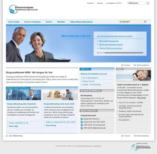 Bild: Neues Service-Portal der Bürgschaftsbank NRW mit innovativem Antragssystem online