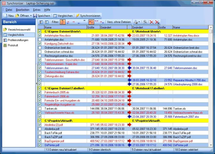 Synchronizer 6.50: Datenbestände immer synchron halten Bild: Synchronizer 6.50: Datenbestände immer synchron halten