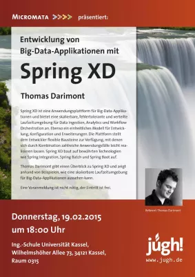 Bild: Terminhinweis der JUGH: Entwicklung von Big-Data-Applikationen mit Spring XD