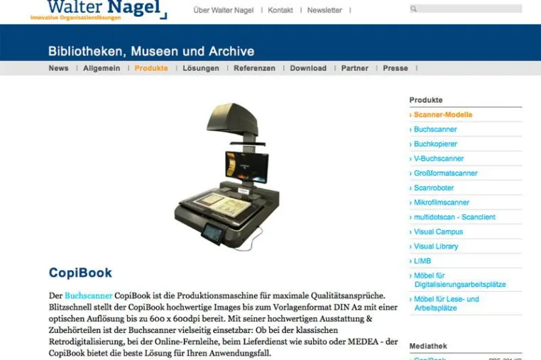 Bild: Leistungsstarke Buchscanner von Walter Nagel für Lieferbibliotheken im hbz-Verbund