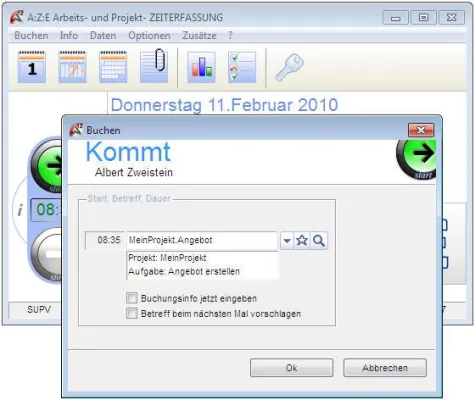 CRT software bringt A:Z:E V8.2 für die einfache und schnelle Erfassung von Anwesenheits- und Projektzeiten. Bild: CRT software bringt A:Z:E V8.2 für die einfache und schnelle Erfassung von Anwesenheits- und Projektzeiten.