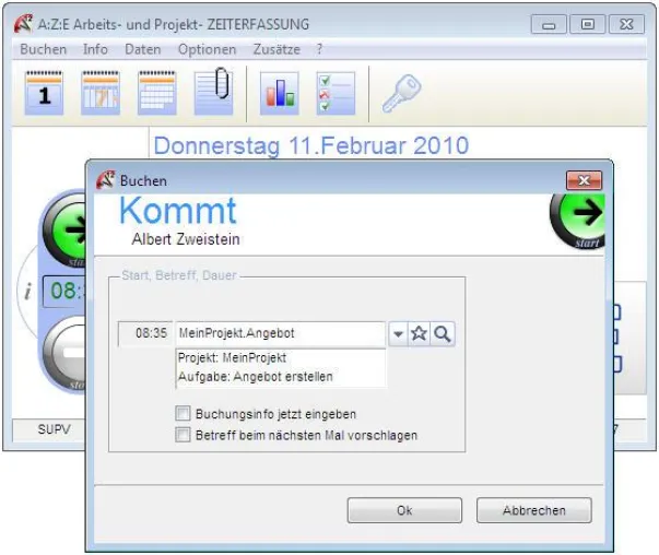 Bild: CRT software bringt A:Z:E V8.2 für die einfache und schnelle Erfassung von Anwesenheits- und Projektzeiten.