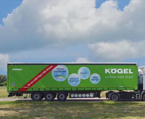 Bild: Kögel CNG-Trailer: 70 Prozent weniger CO2-Ausstoß nun auch im Regional- und Fernverkehr möglich