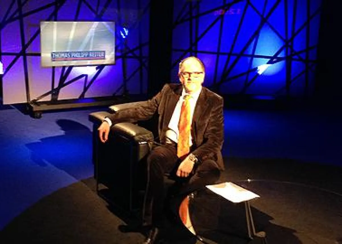 Thomas Philipp Reiter im Studio in Brüssel