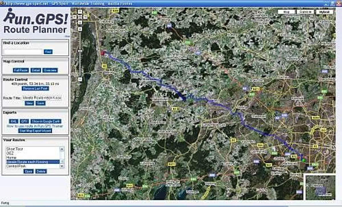 Routenplaner auf GPS-Sport.net