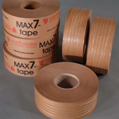 Bild: Das neue Max 7 schlägt Wellen-Schümann präsentiert neuen verstärkten Nassklebestreifen für schwere Kartonagen