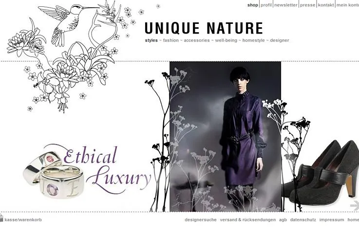 Bild: unique-nature.com – neuer Online Shop für Eco Fashion und grünes Design - Schön und gut