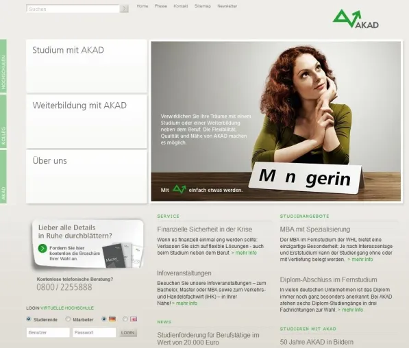 Bild: Karriere-Blick – Fernhochschulverbund AKAD bekommt Bestnoten für neuen Internetauftritt