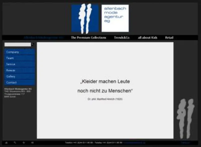Bild: Redesign der Website der Allenbach Modeagentur AG