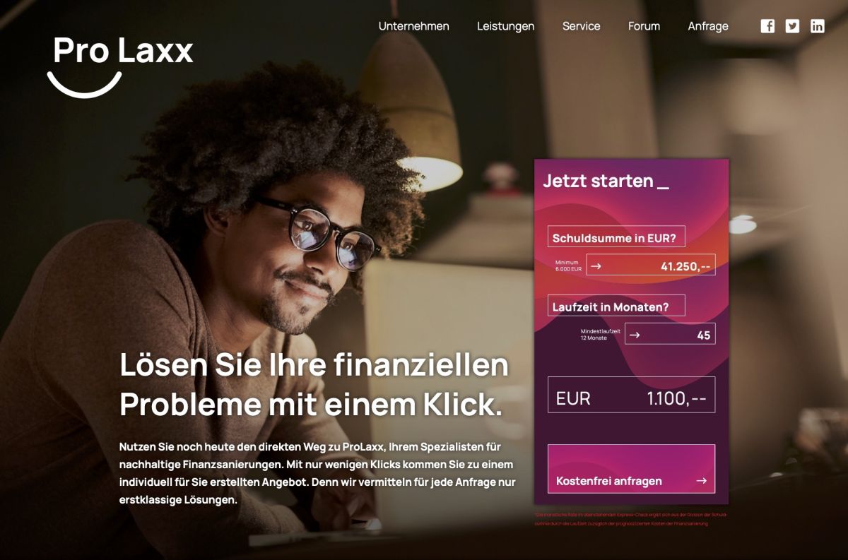 ProLaxx GmbH - Finanzsanierung für Kunden ohne Bonität - openPR