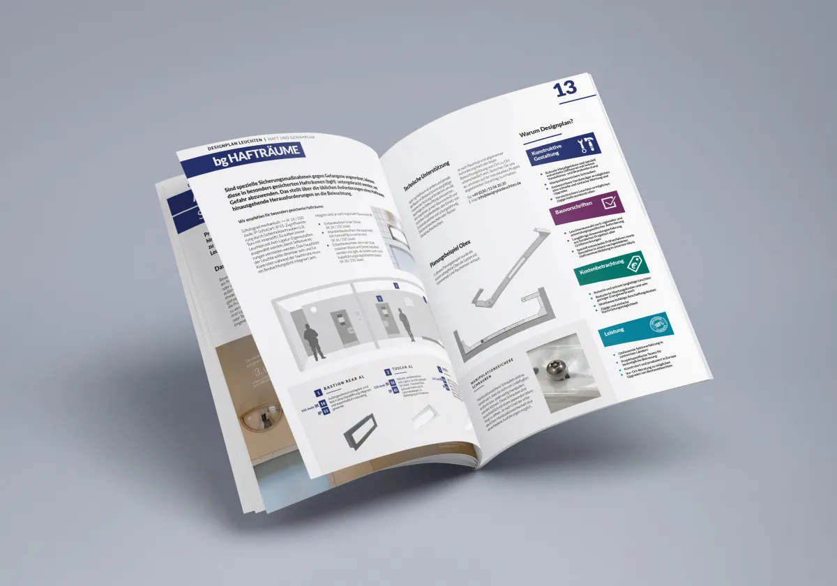 Designplan Beleuchtungsleitfaden für den Bereich Haft und Gewahrsam (© Designplan Leuchten)