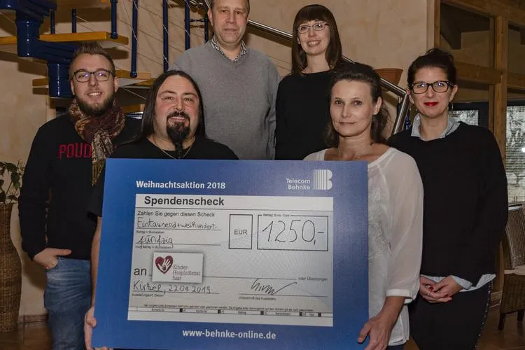 Bild: Telecom Behnke spendet 2500 € an saarländische Organisationen