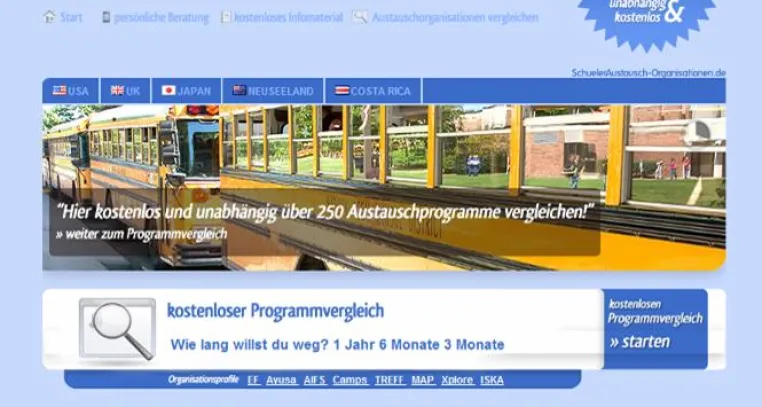 Bild: Schüleraustausch: Organisationen in Echtzeit vergleichen bei schueleraustausch-organisationen.de