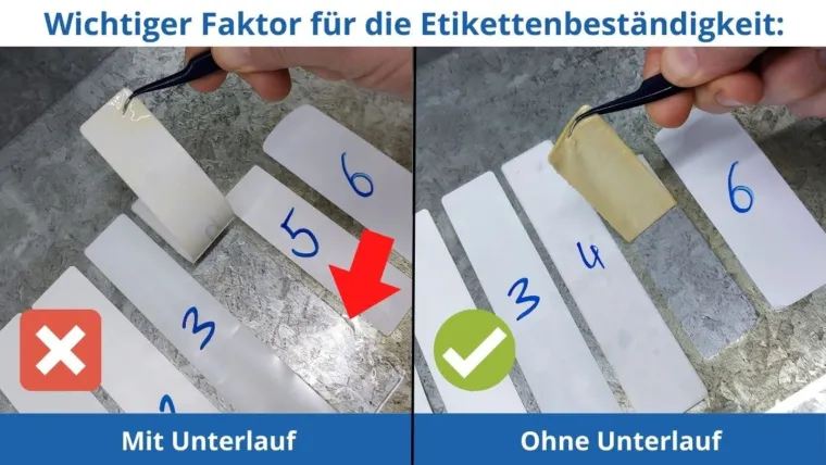 Bild: Die Unterwanderung – Ein wichtiger Faktor für die Langlebigkeit von Etiketten