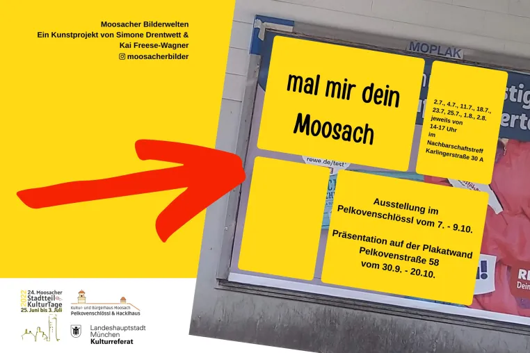 Bild: Moosach im Plakat XXL – Mitmachaktion „Mal mir dein Moosach“ im Nachbarschaftstreff Karlingerstraße