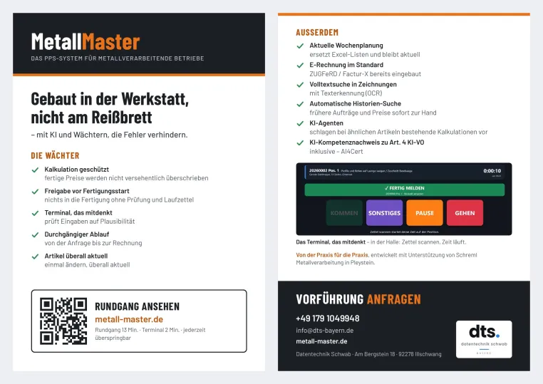 Bild: MetallMaster: neues PPS-System für metallverarbeitende Betriebe