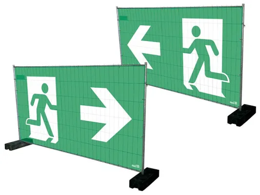 Bild: Notausgangspiktogramme nach neuer DIN EN ISO 7010 im allbuyone-Sortiment