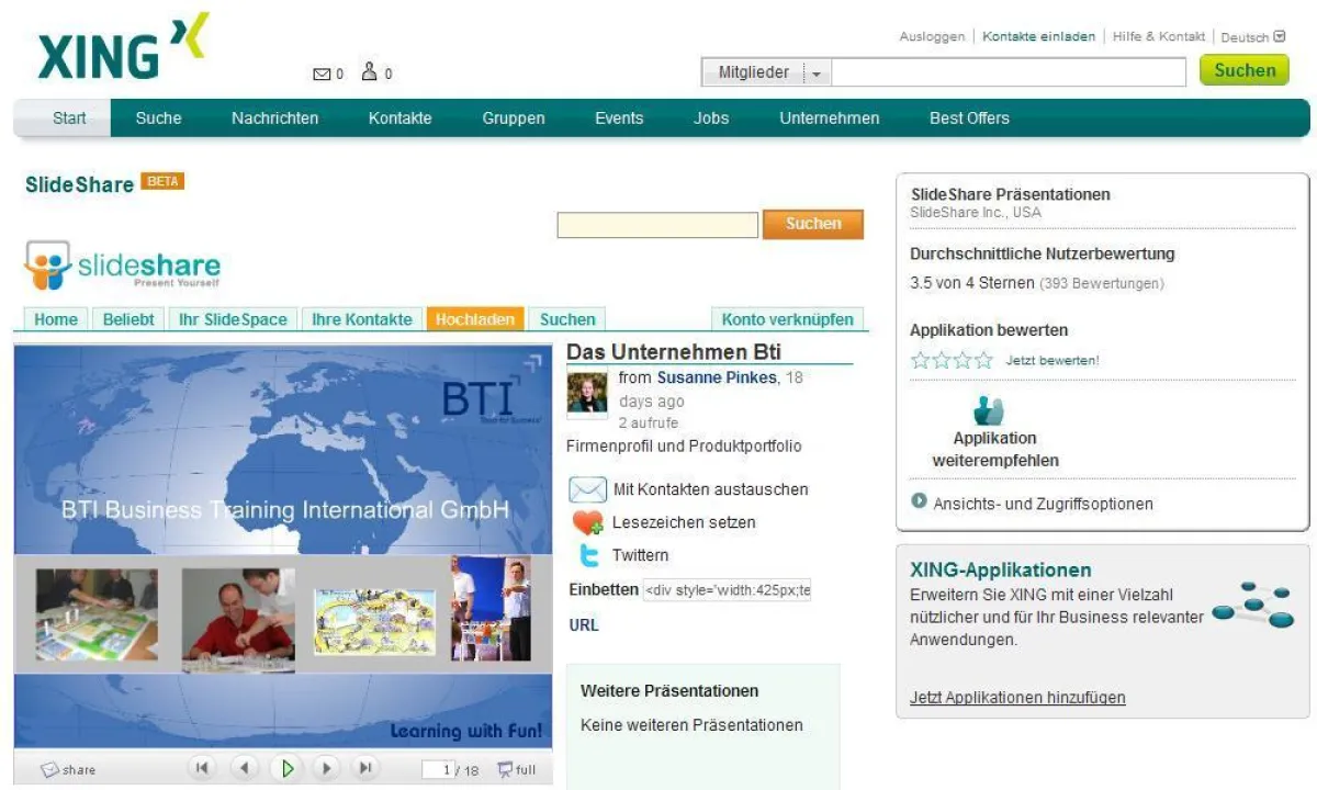 BTI-Profil auf XING