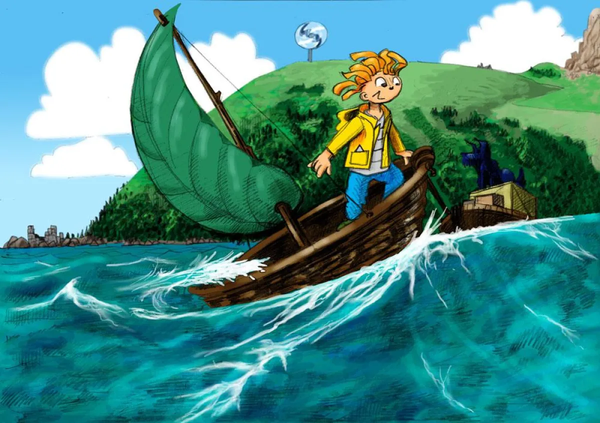 Auf Nintendo DS: Peter auf großer Fahrt in „Little World“.